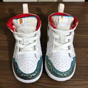 Nike Air Jordan 1 Mid TD Sneakers School NC to Chi Toddler Size 6C FB2211-100